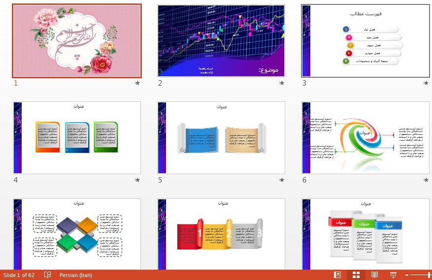 زیباترین قالب پاورپوینت حرفه ای سهام